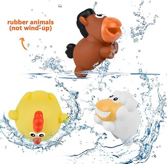 Foto 2 | Venta Internacional - Juguetes De Baño Para Bebés, Animales De Granja Flotantes Con Red De Pesca
