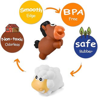 Foto 4 | Venta Internacional - Juguetes De Baño Para Bebés, Animales De Granja Flotantes Con Red De Pesca