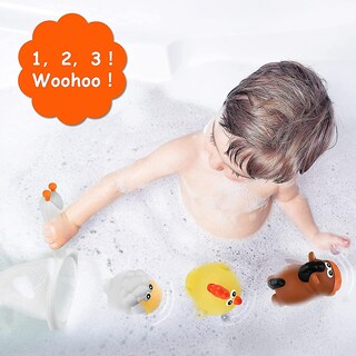Foto 5 | Venta Internacional - Juguetes De Baño Para Bebés, Animales De Granja Flotantes Con Red De Pesca