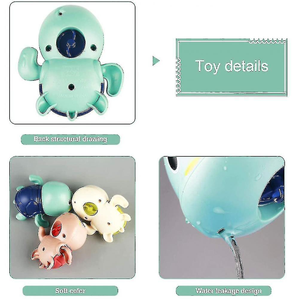 Foto 5 pulgar | Venta Internacional - Juego De 3 Juguetes De Baño Para Bebés Con Forma De Tortuga Nadadora