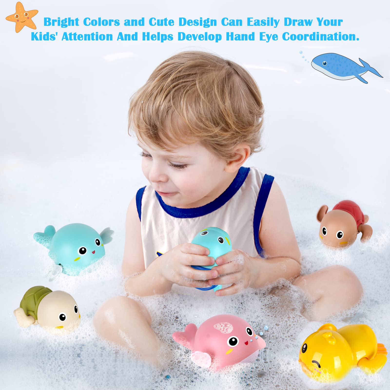 Foto 4 pulgar | Venta Internacional - Paquete De 4 Juguetes De Baño Fayogoo Para Niños Pequeños De 1 A 6 Años Con Almacenamiento