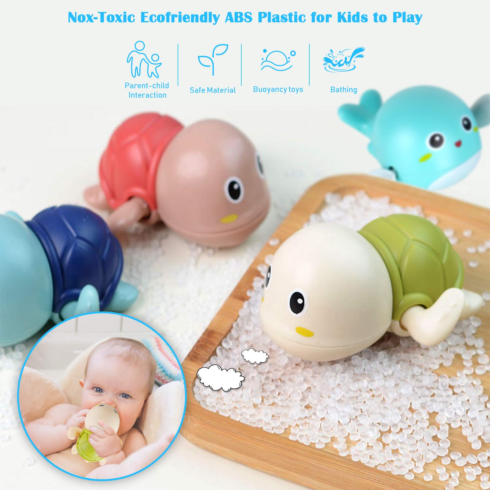 Foto 5 pulgar | Venta Internacional - Paquete De 4 Juguetes De Baño Fayogoo Para Niños Pequeños De 1 A 6 Años Con Almacenamiento