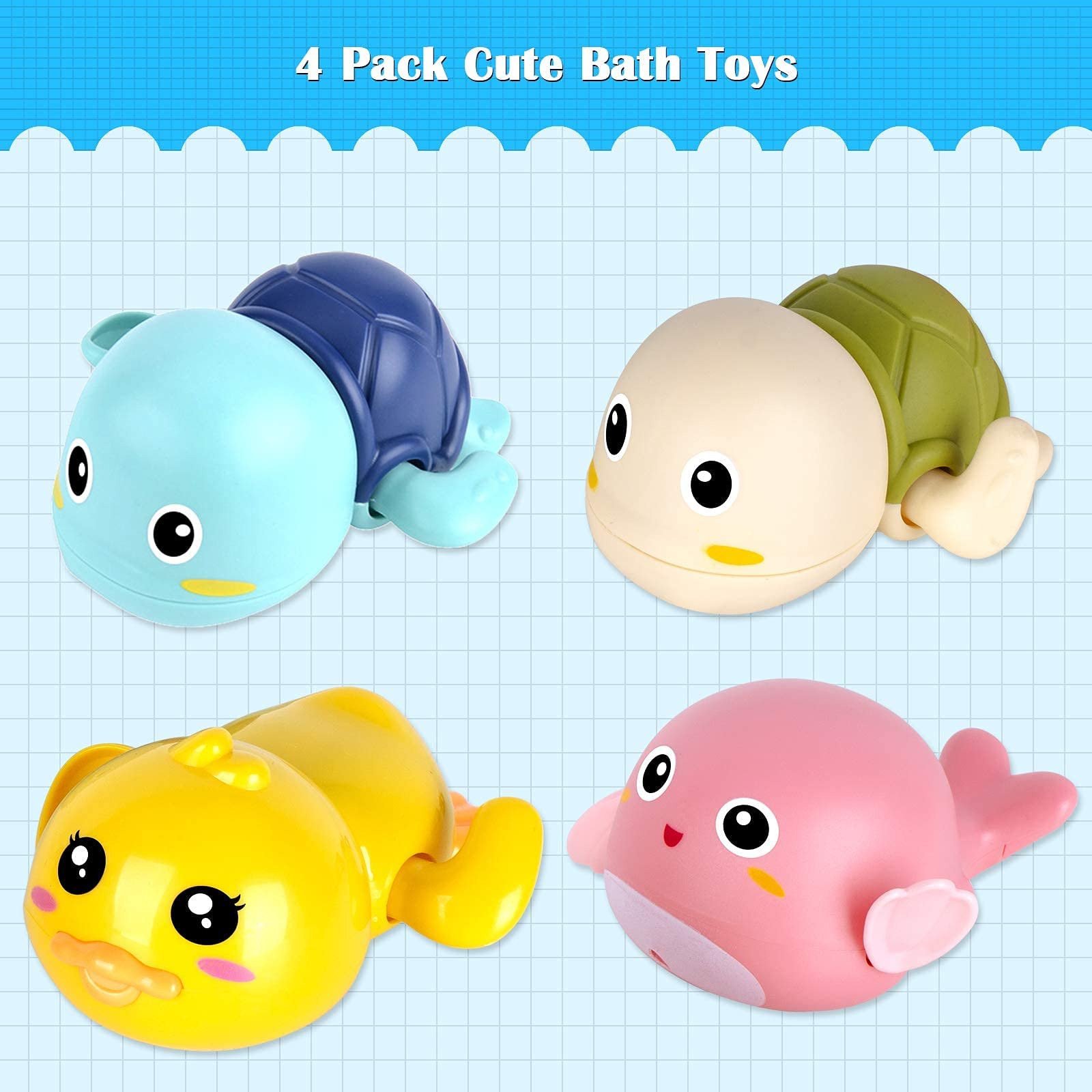 Foto 8 pulgar | Venta Internacional - Paquete De 4 Juguetes De Baño Fayogoo Para Niños Pequeños De 1 A 6 Años Con Almacenamiento