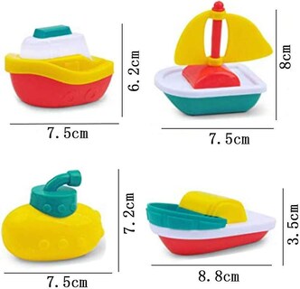 Foto 2 | Venta Internacional - Juego De 4 Piezas De Bath Toy Little Boat Train