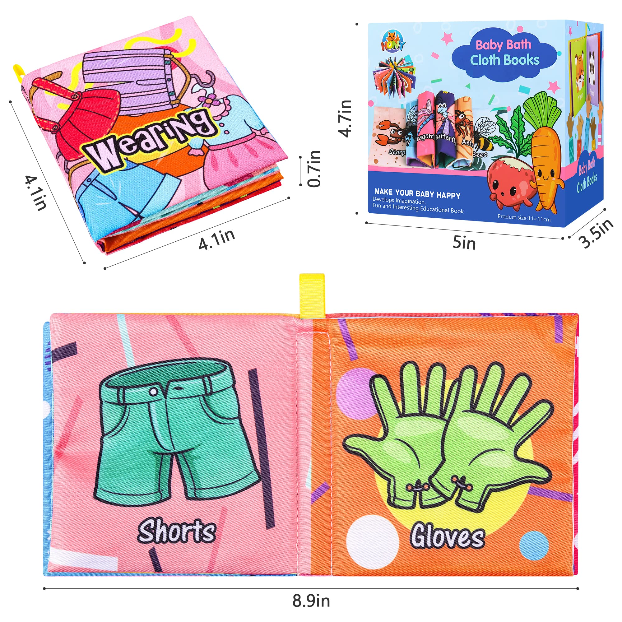 Foto 7 pulgar | Venta Internacional - Libros De Baño Para Bebés, De Tela Suave, No Tóxica, Para Bebés De 6 A 18 Meses