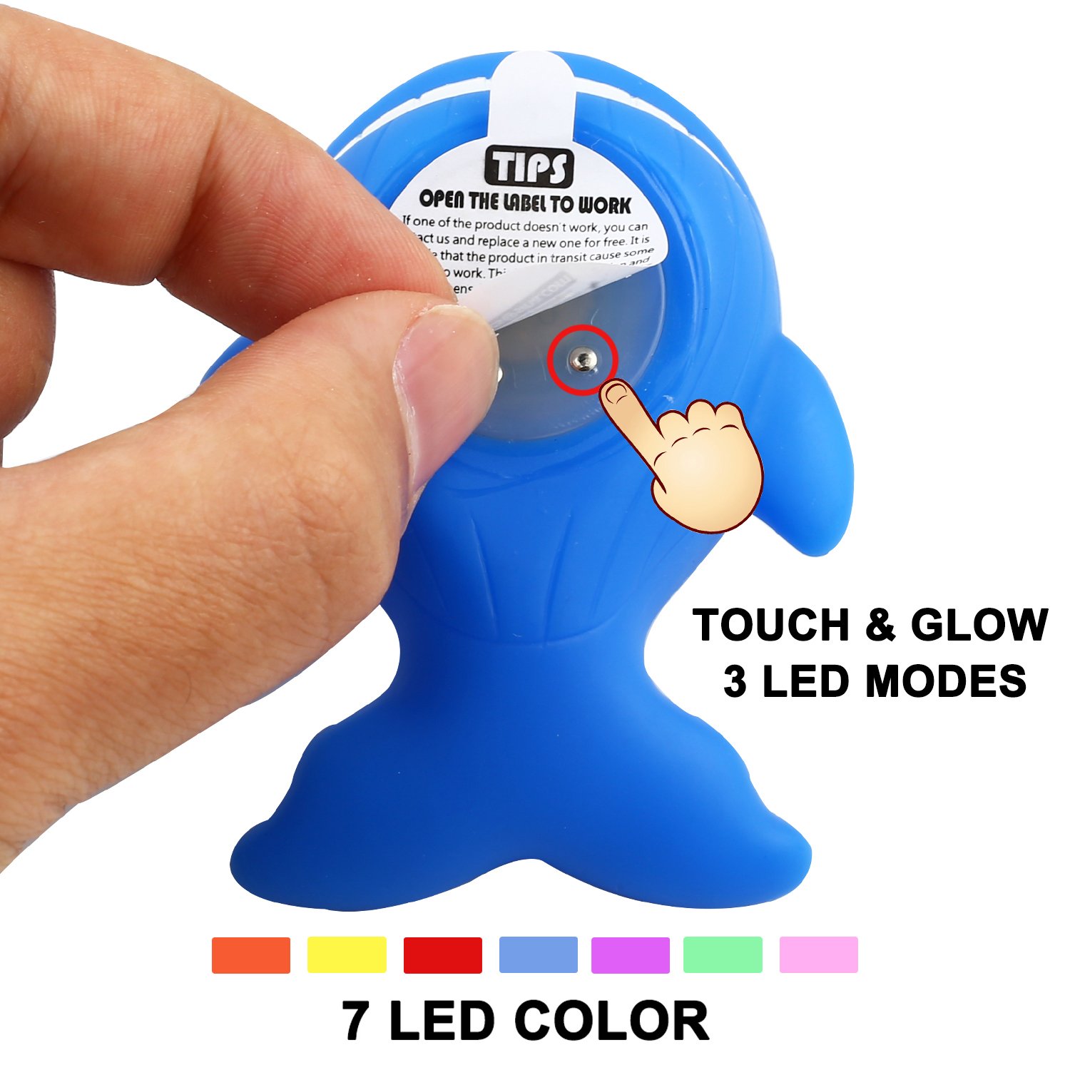 Foto 5 pulgar | Venta Internacional - Juguetes De Baño Jasnkkont Iluminan Animales De Goma Flotantes, 8 Unidades