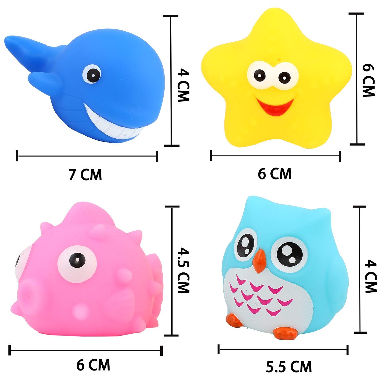 Foto 7 pulgar | Venta Internacional - Juguetes De Baño Jasnkkont Iluminan Animales De Goma Flotantes, 8 Unidades