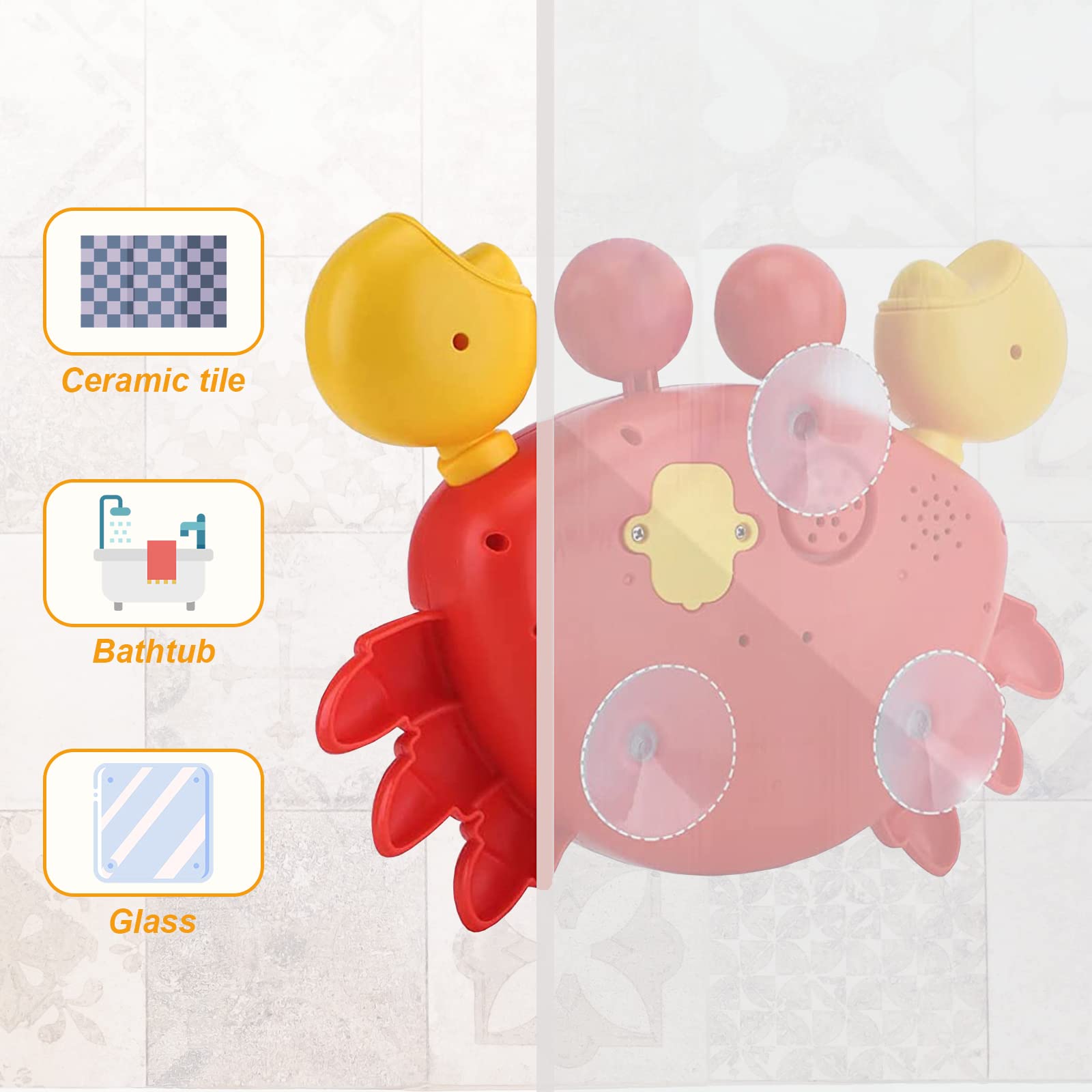 Foto 5 | Venta Internacional - Juguete De Baño Con Forma De Cangrejo Y Música Para Niños De 6 A 12 Meses O Más