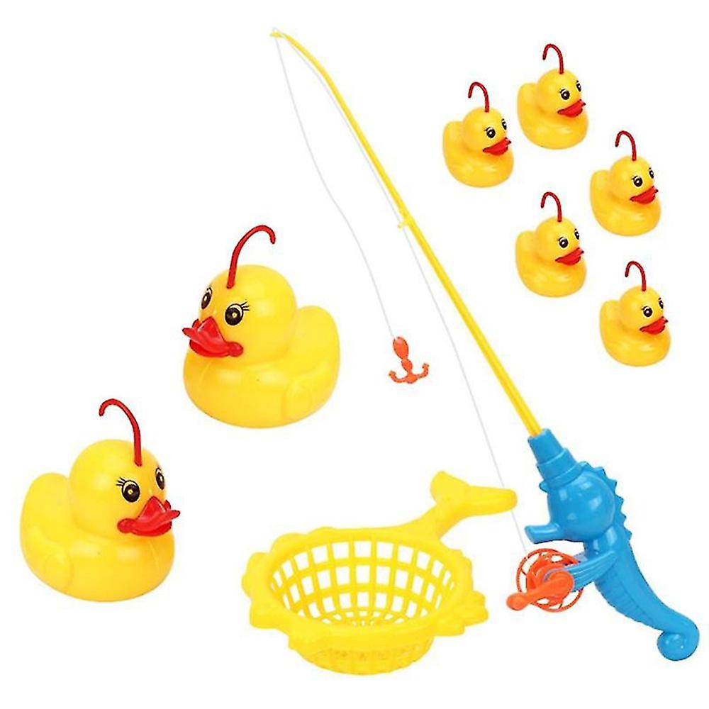 Venta Internacional - Juego De Baño De Pesca Con Forma De Pato, 9 Unidades, Para Niños, Con Luces