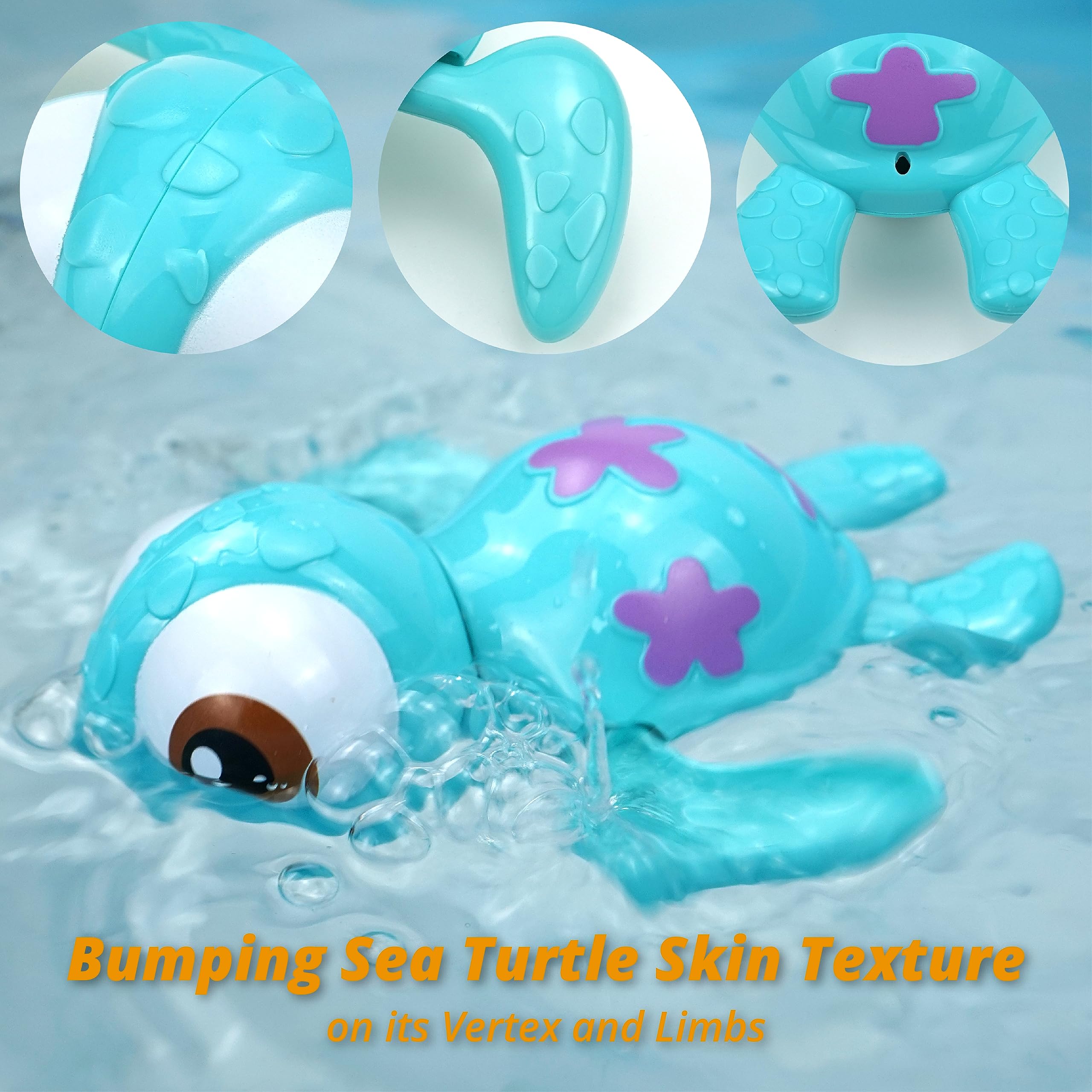 Foto 5 pulgar | Venta Internacional - Bath Toys Duckboxx Xx, Tortugas Marinas Que Nadan Con Cuerda, 18 Millones O Más (azul)