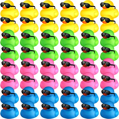 Rubber Ducks Chivao Con Gafas De Sol, 48 Unidades, Para Regalo De Fiesta De Baño - Venta Internacional.