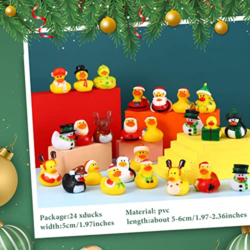 Foto 2 | Juguete Navideño Con Forma De Pato De Goma, 24 Unidades, Para Decoración De Baño - Venta Internacional.