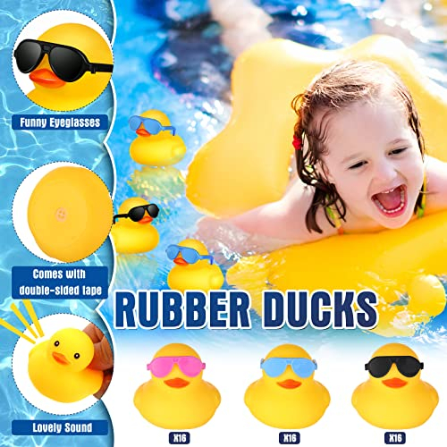 Foto 4 pulgar | Juego De Juguetes Bath Duck Rubber Ducky Con Gafas De Sol, 48 Piezas Chivao - Venta Internacional.