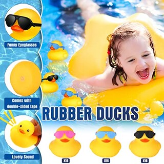 Foto 3 | Juego De Juguetes Bath Duck Rubber Ducky Con Gafas De Sol, 48 Piezas Chivao - Venta Internacional.