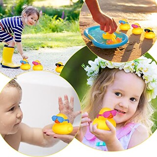 Foto 7 | Juego De Juguetes Bath Duck Rubber Ducky Con Gafas De Sol, 48 Piezas Chivao - Venta Internacional.
