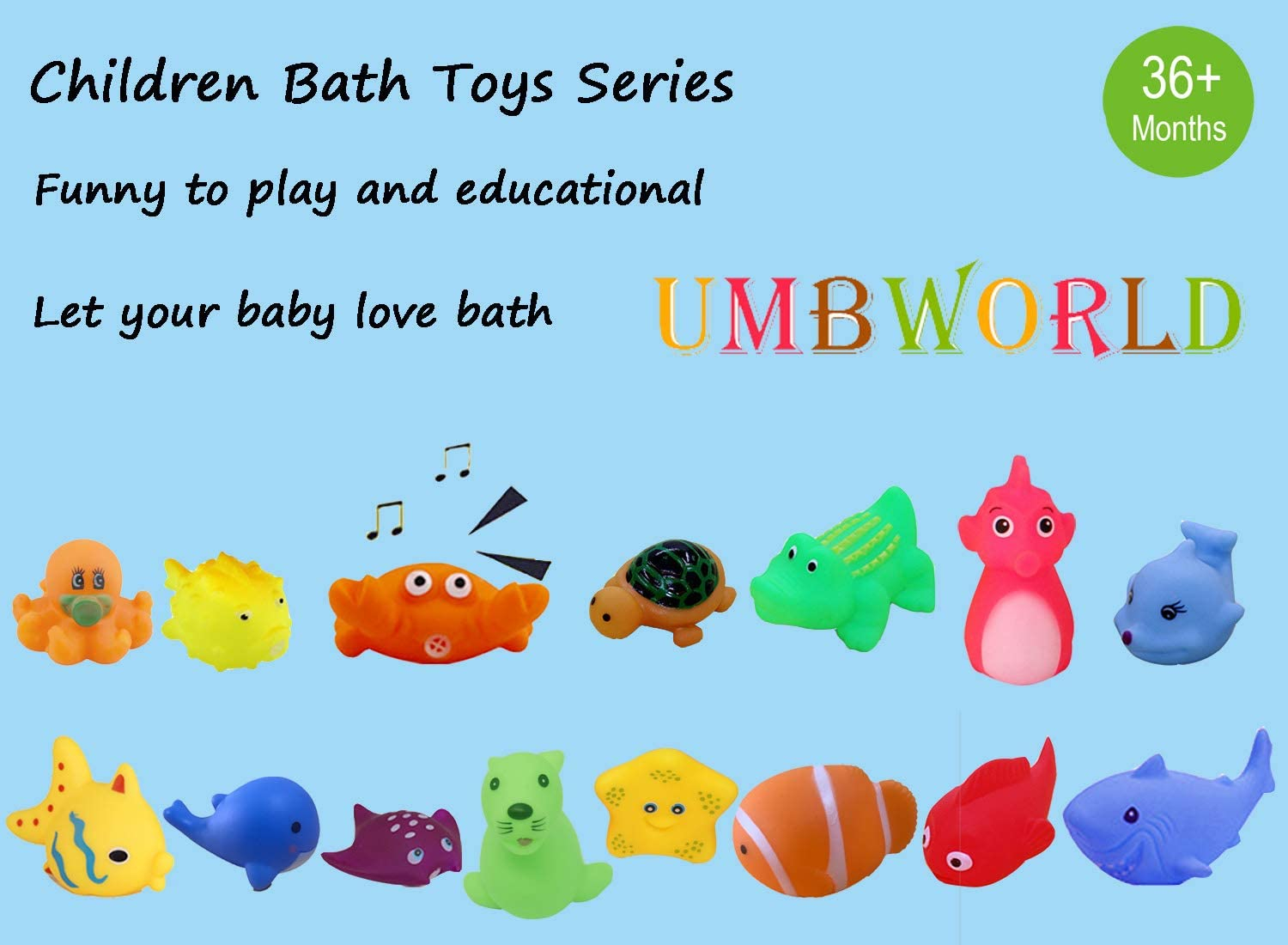 Foto 5 pulgar | Juguetes De Baño Umbworld Rubber Floating Squeaky Para Niños Pequeños - Venta Internacional.