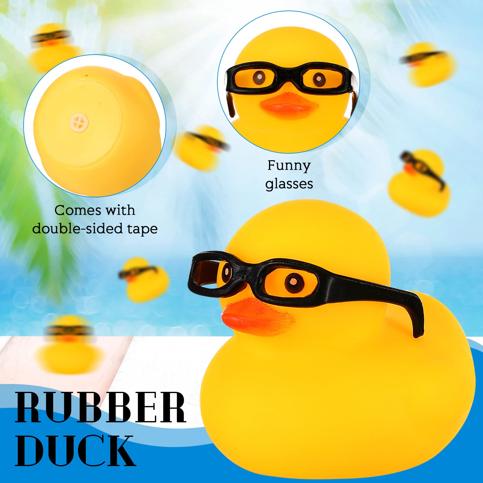 Foto 4 pulgar | Rubber Ducks Chivao Con Gafas De Sol, Sombreros Y Sombreros, 12 Unidades - Venta Internacional.