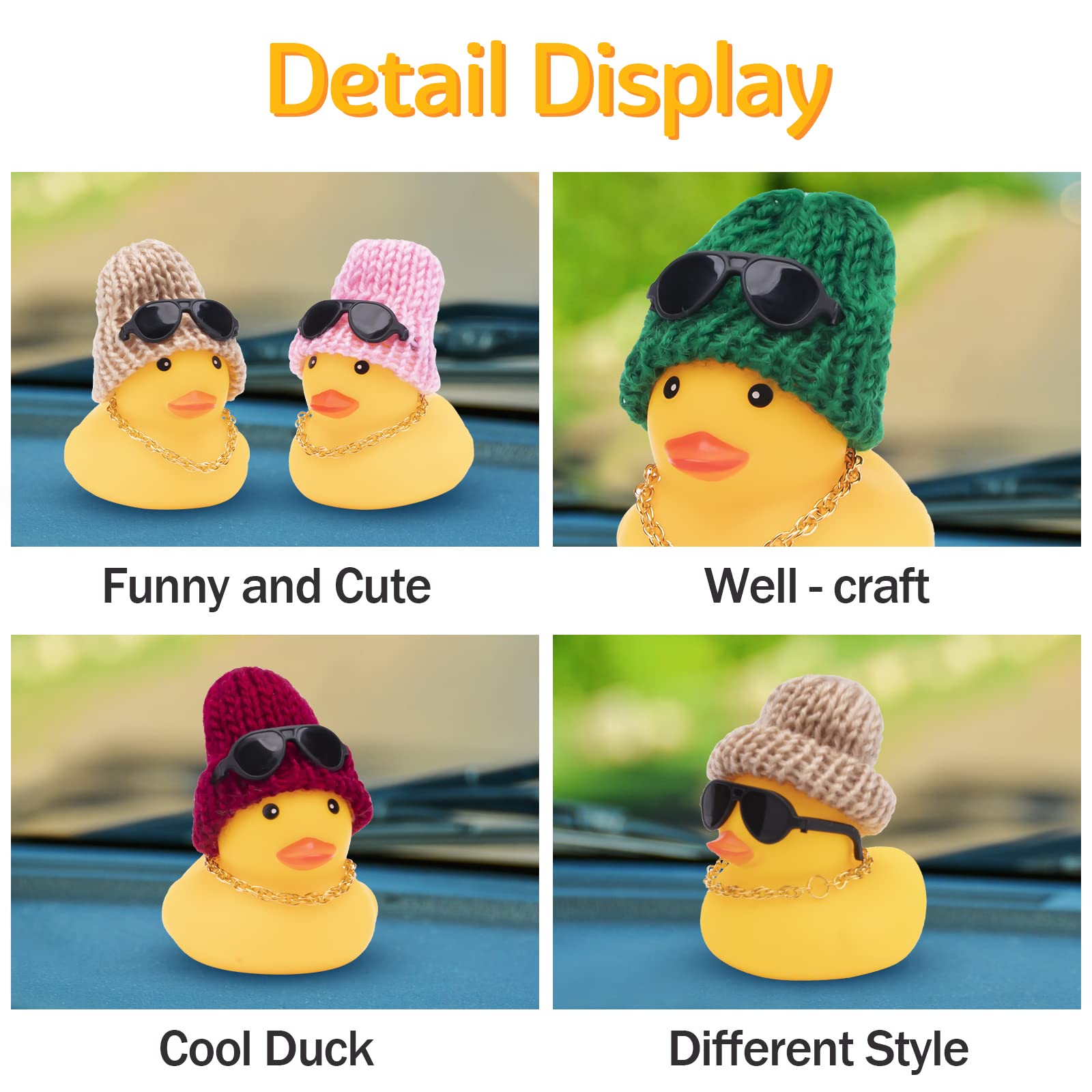Foto 4 pulgar | Adornos De Coche Wonuu Rubber Duck, 2 Unidades, Diseño De Pato Amarillo Para Coches Das - Venta Internacional.