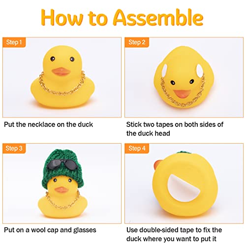 Foto 7 pulgar | Adornos De Coche Wonuu Rubber Duck, 2 Unidades, Diseño De Pato Amarillo Para Coches Das - Venta Internacional.