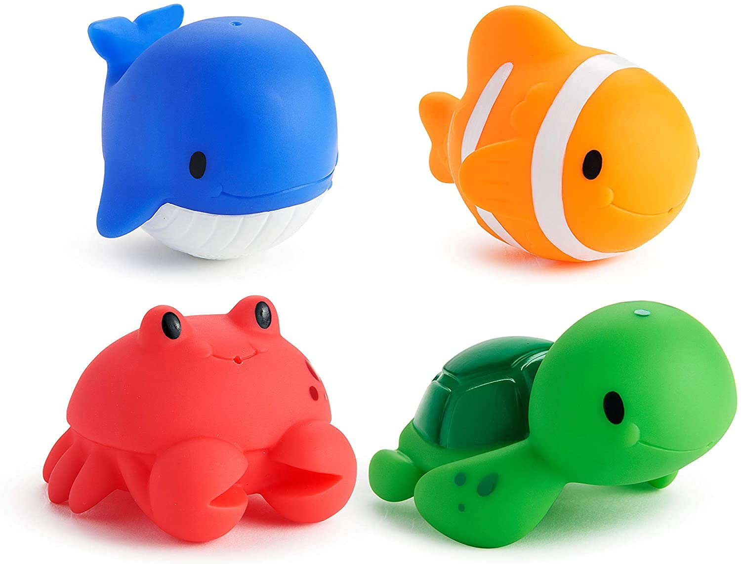 Munchkin Ocean Squirts Juguetes De Baño, Paquete De 4, Ocean Buddies - Venta Internacional.