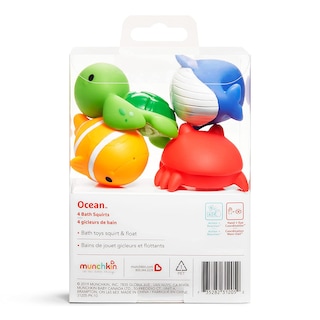 Foto 6 | Munchkin Ocean Squirts Juguetes De Baño, Paquete De 4, Ocean Buddies - Venta Internacional.