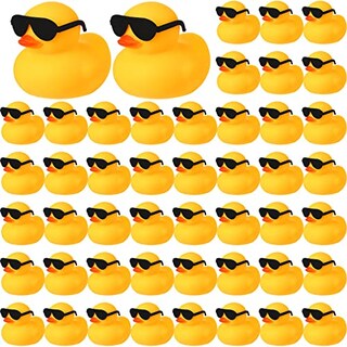 Foto 1 | Juego De Juguetes Bath Duck Rubber Ducky Con Gafas De Sol, 48 Piezas Para Niños - Venta Internacional.