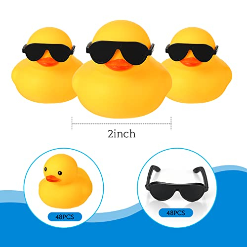 Foto 3 pulgar | Juego De Juguetes Bath Duck Rubber Ducky Con Gafas De Sol, 48 Piezas Para Niños - Venta Internacional.