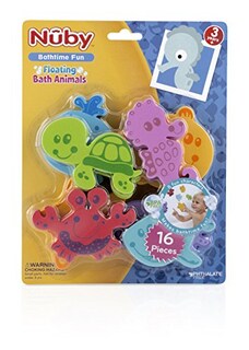 Foto 2 | Set De Espuma Flotante Para Baño Con Forma De Animales Nuby, 16 Piezas - Venta Internacional.
