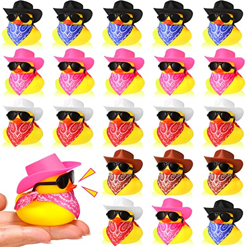Set Rubber Duck Sosation Cowboy Con Sombrero, Gafas De Sol Y Pañuelo - Venta Internacional.