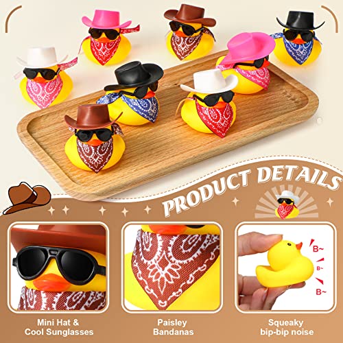 Foto 3 pulgar | Set Rubber Duck Sosation Cowboy Con Sombrero, Gafas De Sol Y Pañuelo - Venta Internacional.