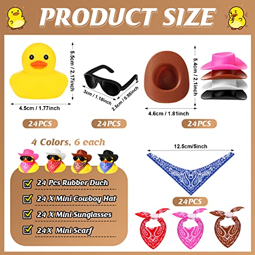 Foto 4 pulgar | Set Rubber Duck Sosation Cowboy Con Sombrero, Gafas De Sol Y Pañuelo - Venta Internacional.