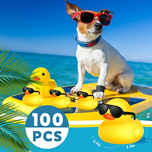 Foto 2 | Rubber Ducks Chivao 100 Unidades Con 100 Gafas De Sol Para Fiestas Infantiles - Venta Internacional.