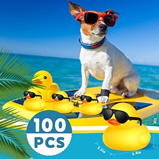 Foto 2 | Rubber Ducks Chivao 100 Unidades Con 100 Gafas De Sol Para Fiestas Infantiles - Venta Internacional.