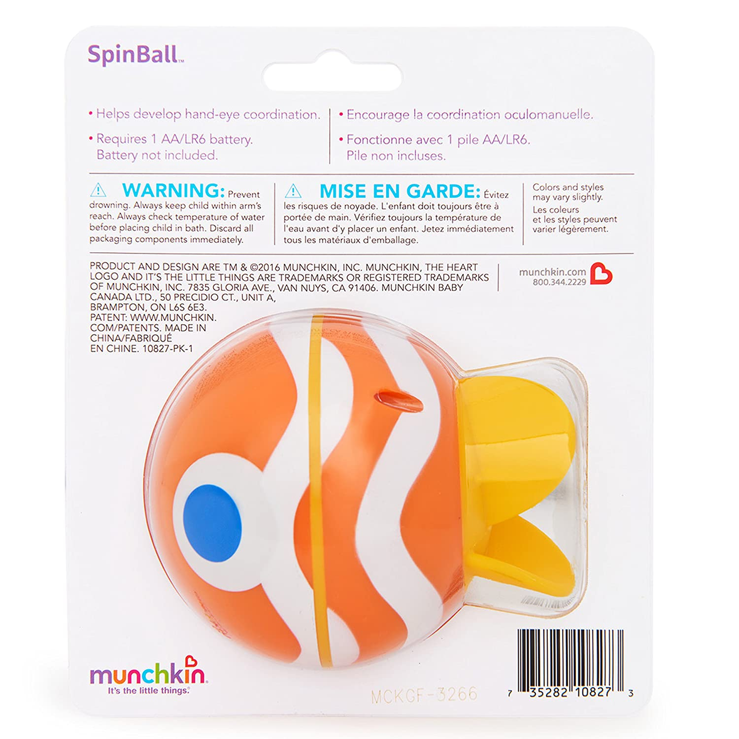 Foto 8 pulgar | Munchkin Spinball Pez Juguete De Baño, Naranja - Venta Internacional.