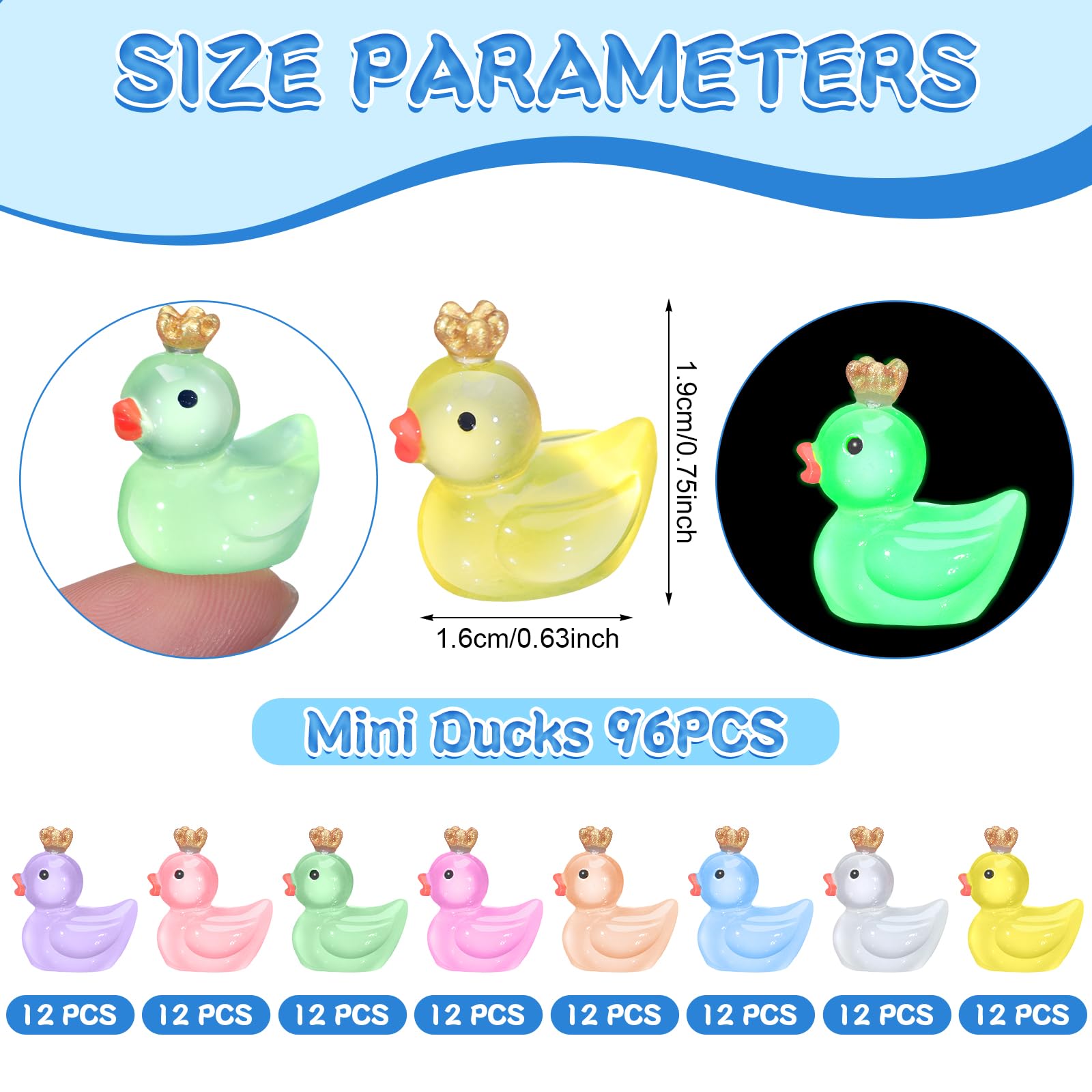 Foto 4 pulgar | Mini Corona De Patos Luminosos De Resina, 96 Unidades, Para Decoración - Venta Internacional.