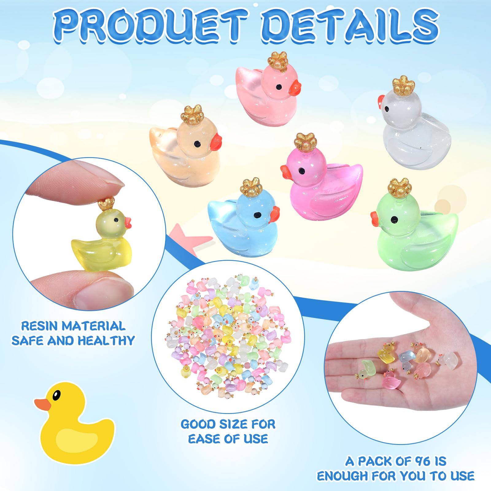 Foto 5 pulgar | Mini Corona De Patos Luminosos De Resina, 96 Unidades, Para Decoración - Venta Internacional.