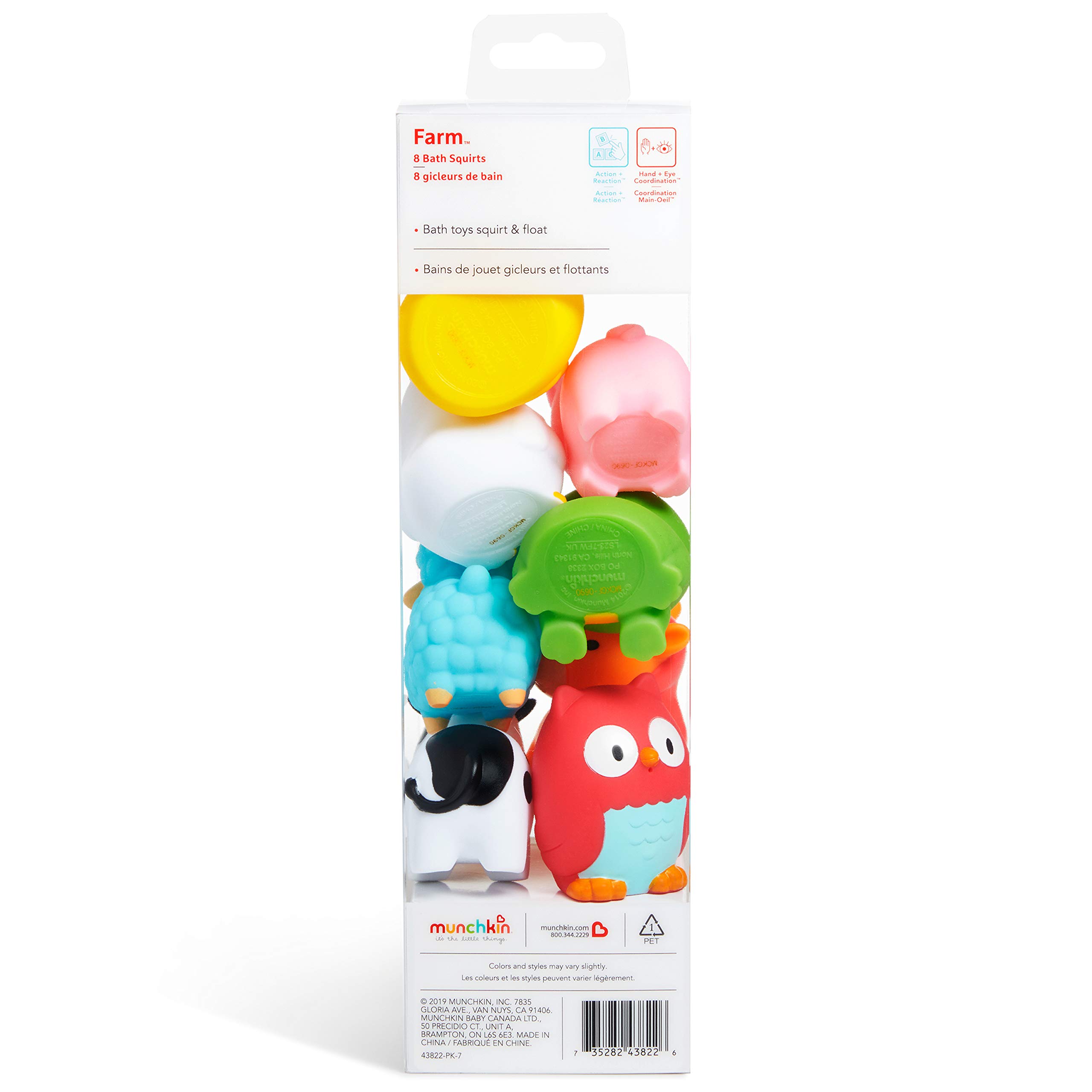 Foto 6 | Juguete De Baño Para Bebés Munchkin Farm Animal Squirts, Paquete De 8 - Venta Internacional.