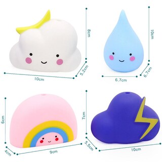 Foto 3 | Juguete De Baño Para Bebés, 4 Unidades, Bonita Ducha En Forma De Nube Para Niños Con Regalo Gratis - Venta Internaci
