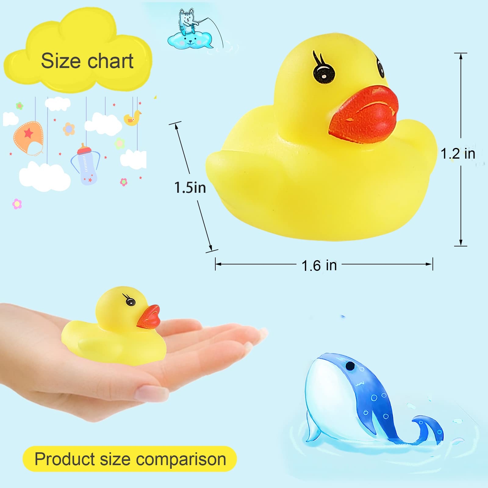 Foto 3 pulgar | Juego de 60 Patitos de Goma para Baño de Niños