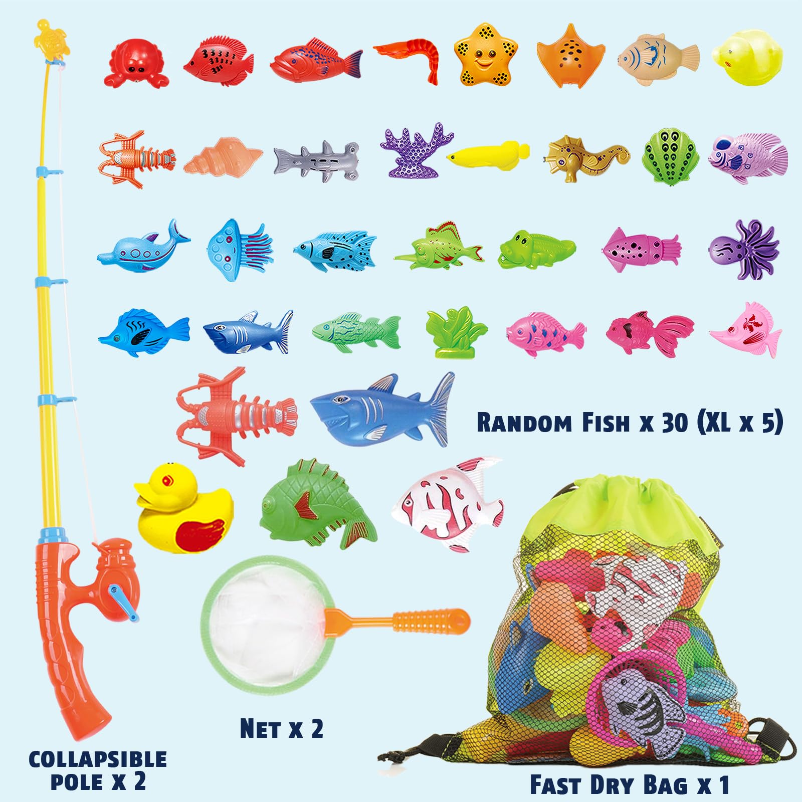 Foto 3 pulgar | Juguete Magnético de Pesca para Piscina CozyBomb 35 Piezas - Venta Internacional