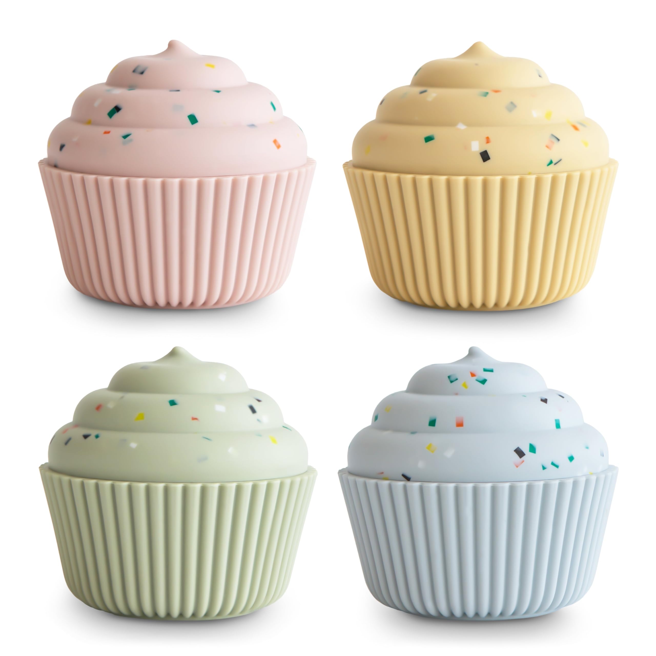 Paquete de 4 Cupcakes de Silicona Toy Mushie para Niños - Venta Internacional