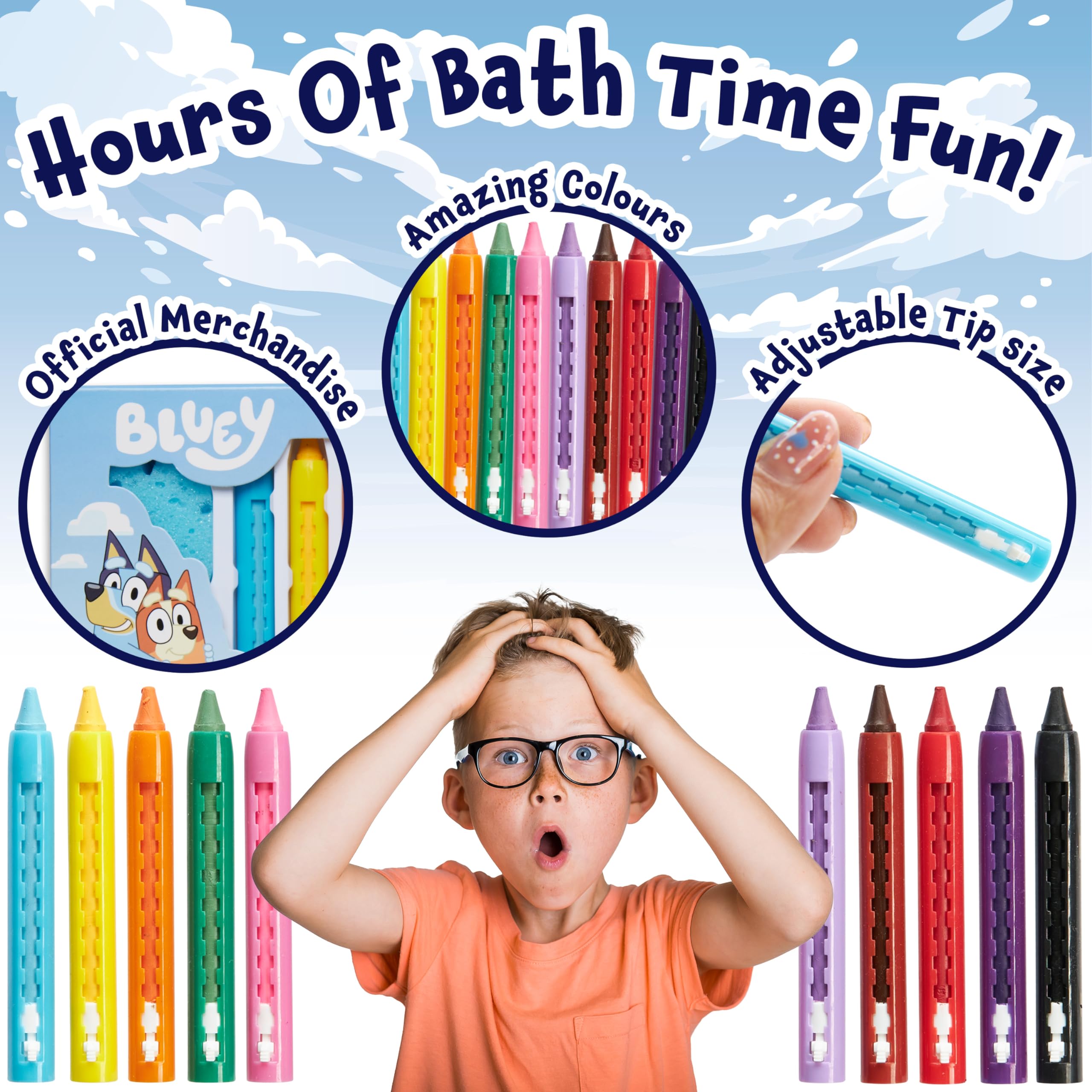 Foto 4 | Set De Colorear Bath Toys Bluey Para Niños Con 10 Crayones - Venta Internacional.