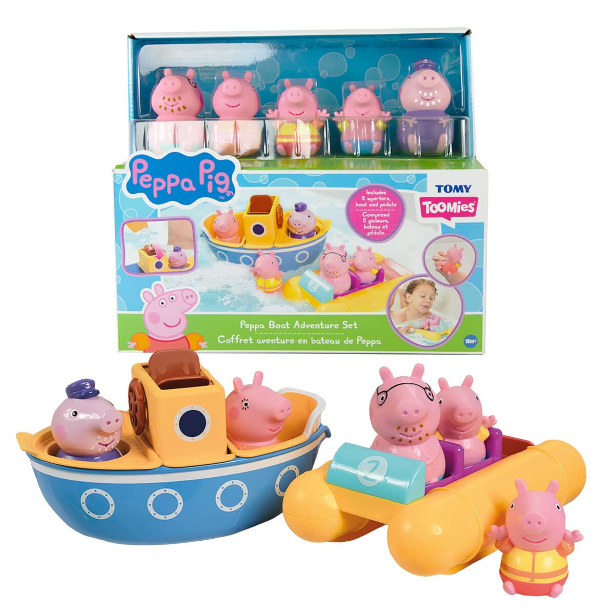 Foto 2 pulgar | Set De Juguetes De Baño Tomy Peppa Pig Boat Adventure 18m+ Con 2 Barcos - Venta Internacional.