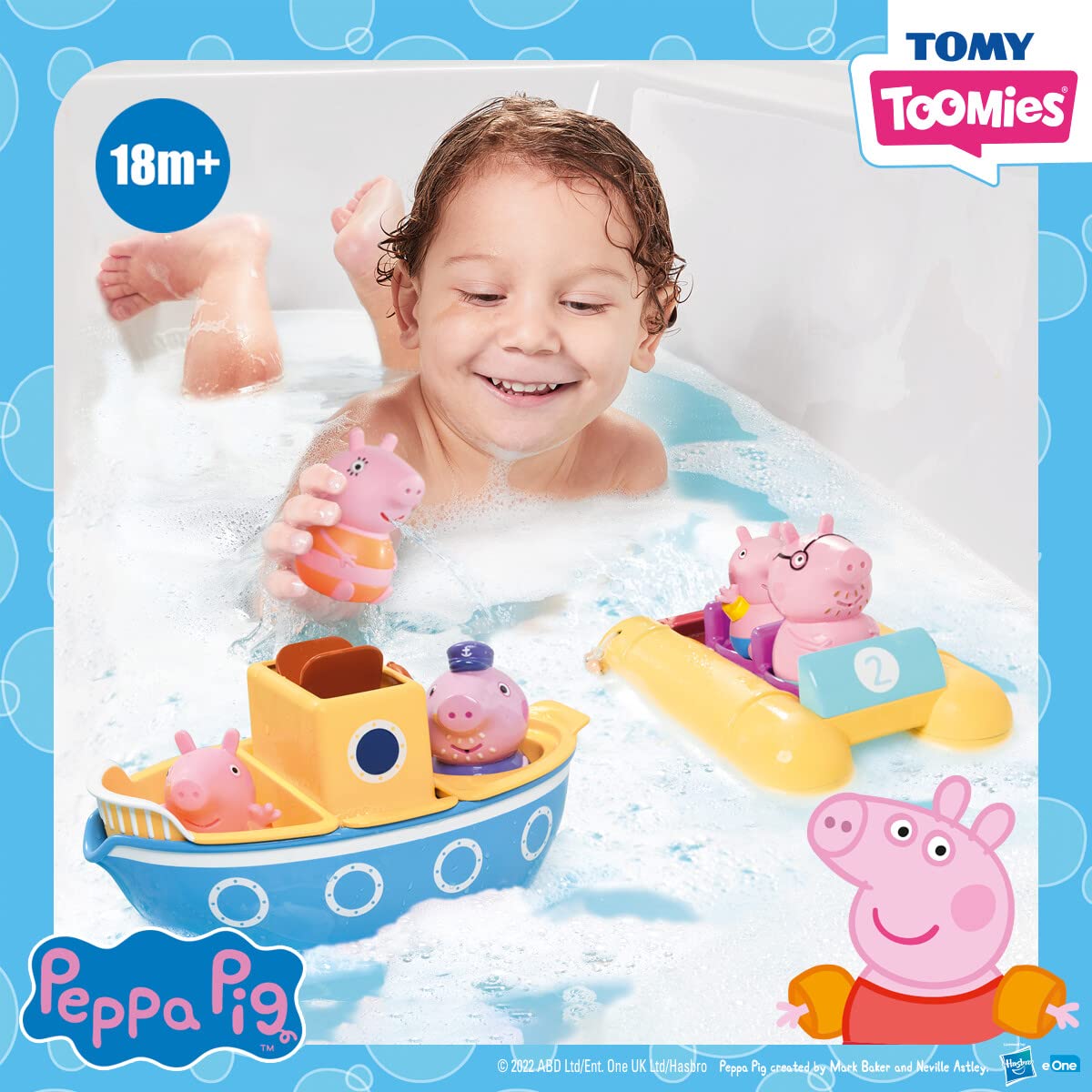 Foto 2 | Set De Juguetes De Baño Tomy Peppa Pig Boat Adventure 18m+ Con 2 Barcos - Venta Internacional.
