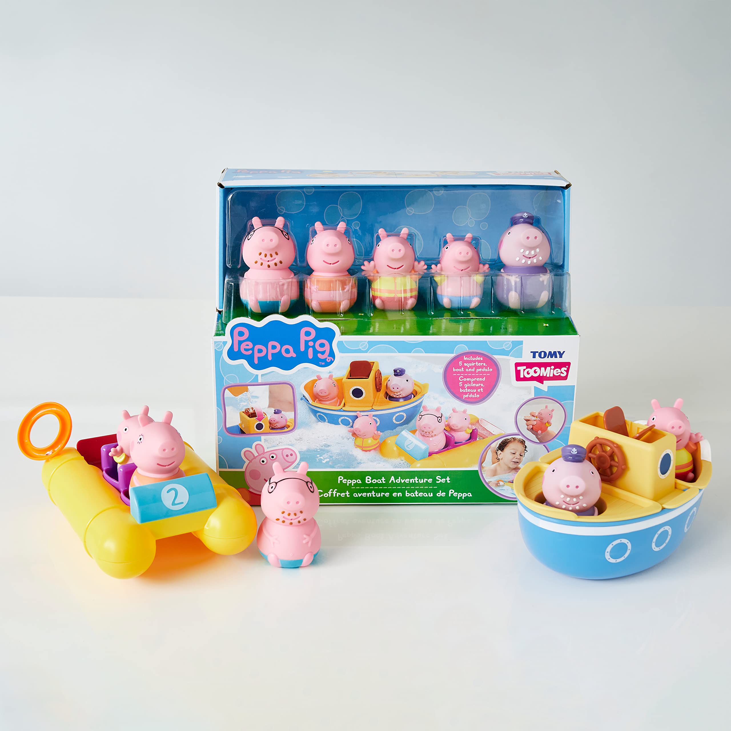 Foto 8 pulgar | Set De Juguetes De Baño Tomy Peppa Pig Boat Adventure 18m+ Con 2 Barcos - Venta Internacional.