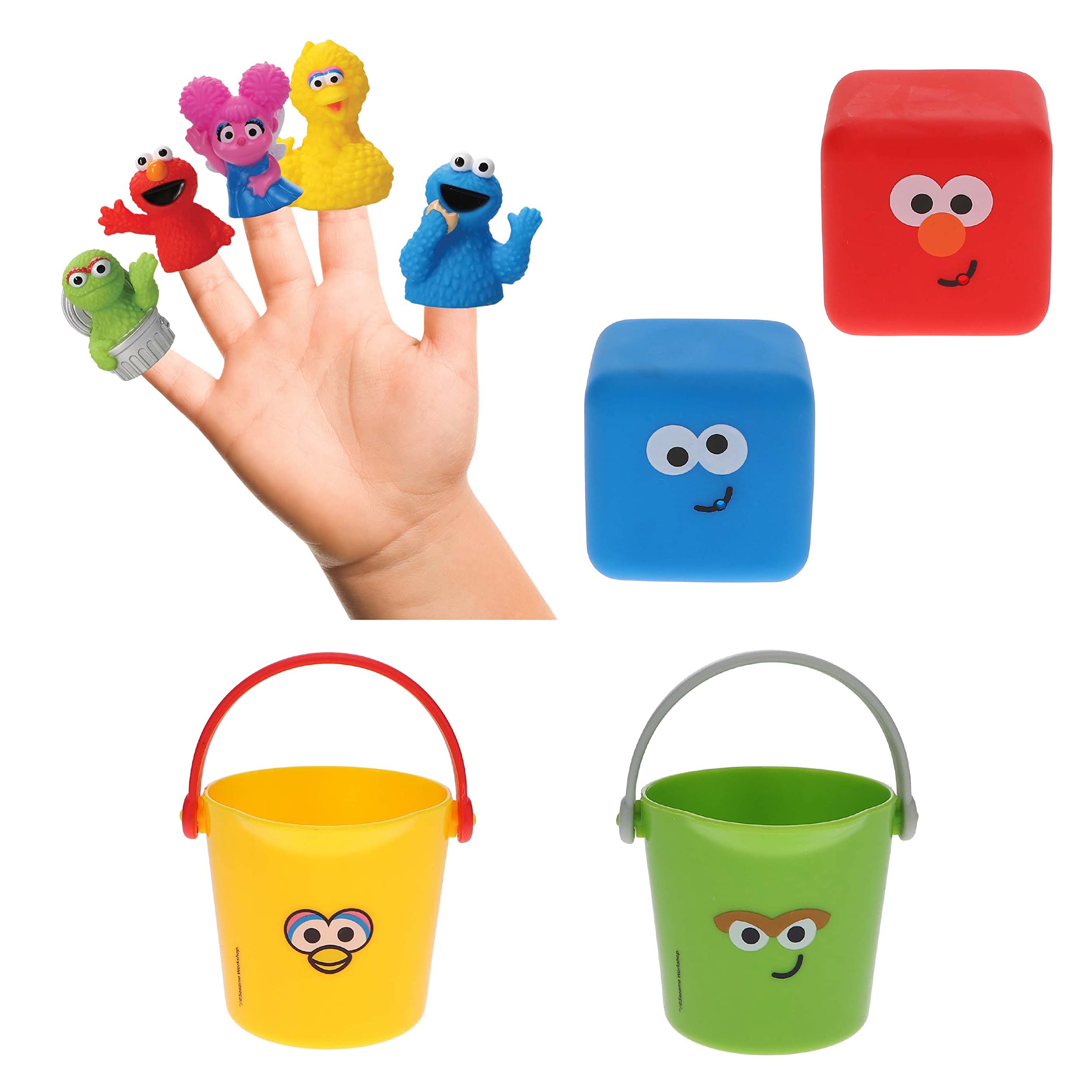 Juego De Juguetes De Baño Sesame Street, 10 Piezas, Con Marionetas Para Niños - Venta Internacional.