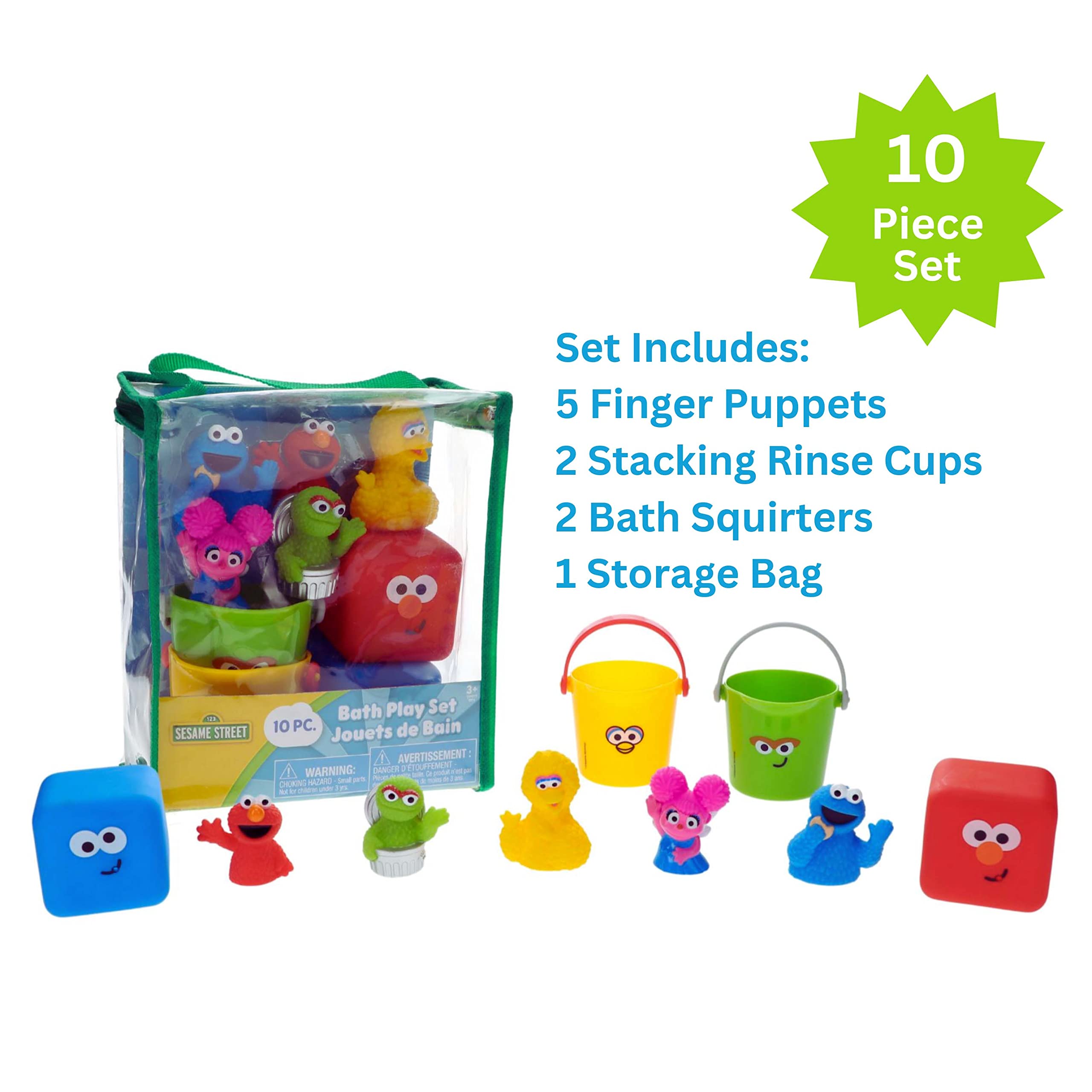 Foto 3 pulgar | Juego De Juguetes De Baño Sesame Street, 10 Piezas, Con Marionetas Para Niños - Venta Internacional.