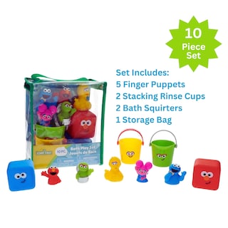 Foto 2 | Juego De Juguetes De Baño Sesame Street, 10 Piezas, Con Marionetas Para Niños - Venta Internacional.
