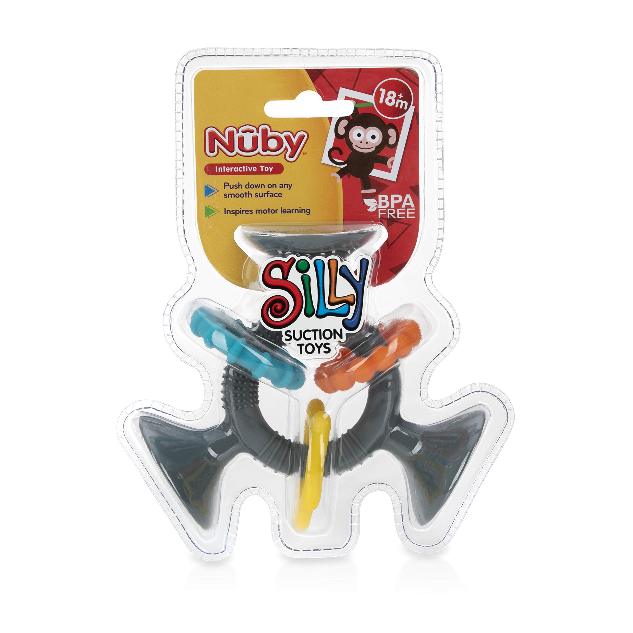 Foto 5 pulgar | Juguete De Succión Nuby Silly Three Prong Interactive Grey - Venta Internacional.