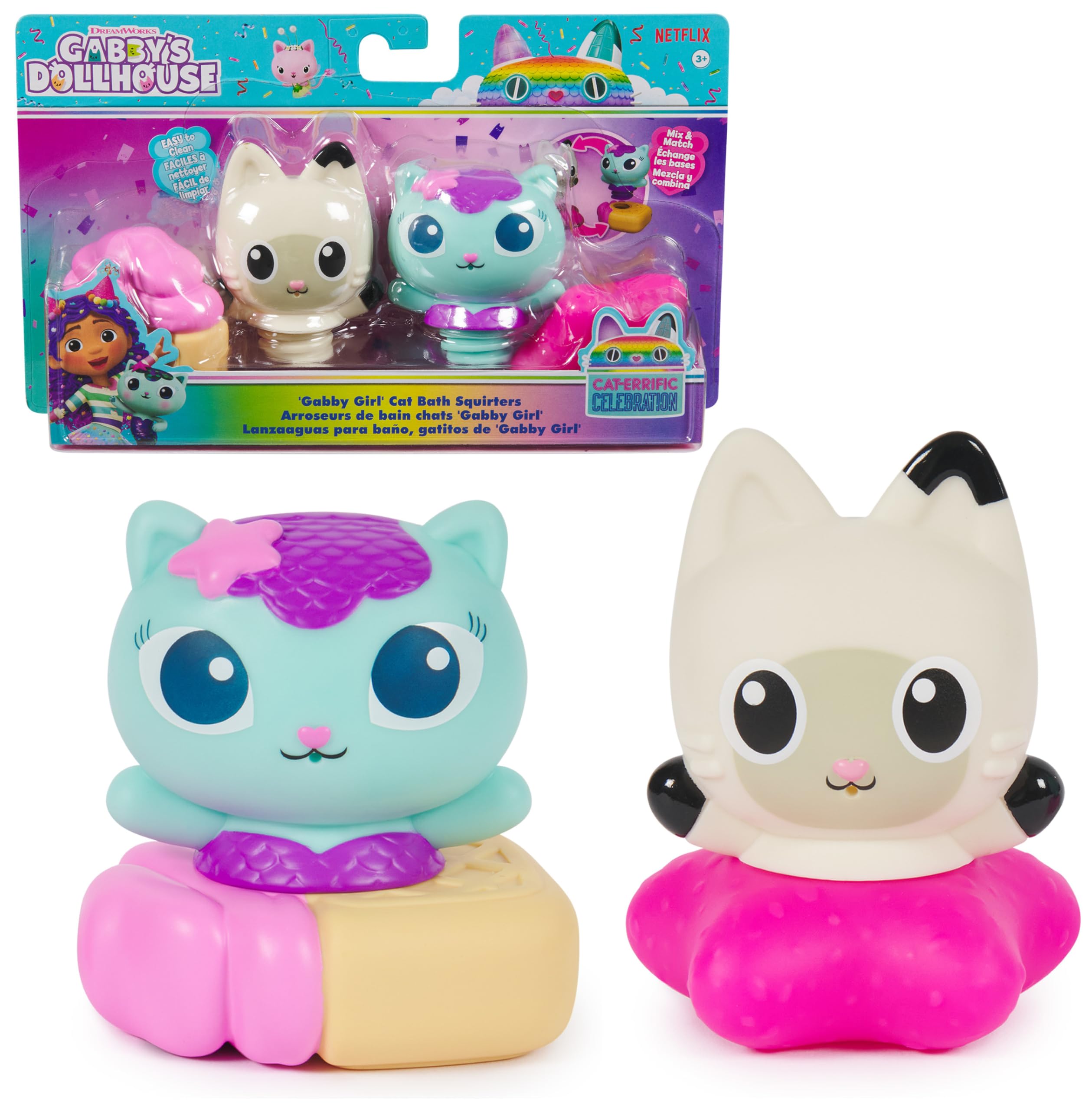 Foto 2 pulgar | Casa De Muñecas Gabby's De Bath Squirters Gabby Cat Mercat & Pandy - Venta Internacional.